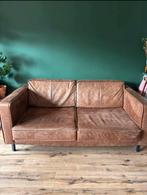 Bruine leren bank - 1 jaar gebruikt, Huis en Inrichting, Ophalen, Gebruikt, 150 tot 200 cm, Tweepersoons