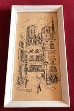 Lijst oude tekening Parijs Notre Dame Paris Moulin Rouge, Ophalen of Verzenden