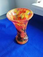 vaas retro gevlamd geel rood 22 cm hoog, Ophalen