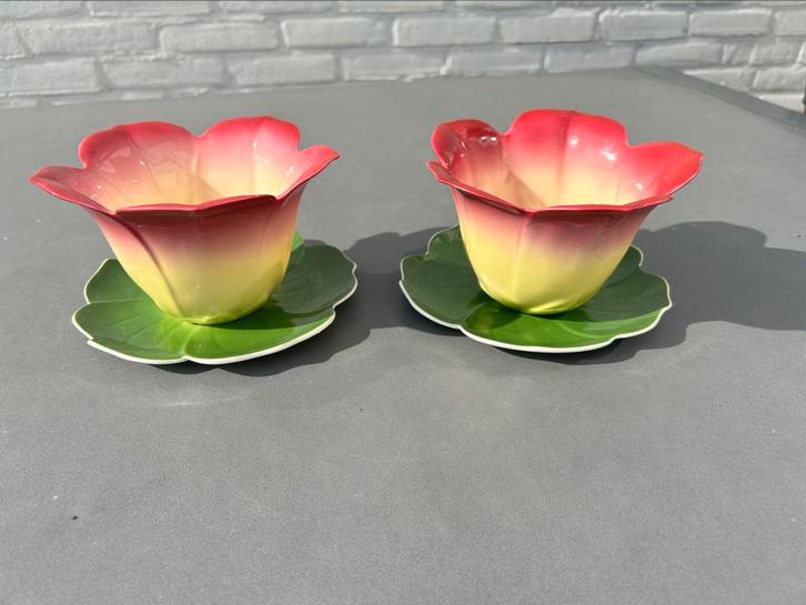 Bloempot set., Tuin en Terras, Bloempotten, Zo goed als nieuw, Aardewerk, Binnen, Minder dan 25 cm, Rond, Ophalen of Verzenden