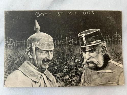 Wo1: ak kaiser jozef en Wilhelm gott mit uns dodenveld, Verzamelen, Militaria | Algemeen, Landmacht, Foto of Poster, Nederland