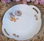 Mooie brocante serveerschaal, grijze roos, oranje, Chodziez, Antiek en Kunst, Ophalen of Verzenden