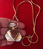 Gianni Versace Parfum Flesje Ketting Goud Zilver Vintage, Ophalen of Verzenden, Gebruikt