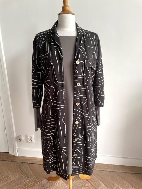 Zusss: Mooi vest/ jurk met etnische print. Maat L, Kleding | Dames, Jurken, Zo goed als nieuw, Maat 42/44 (L), Bruin, Ophalen of Verzenden