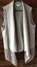 Beige - groene gilet, vestje, aparte voorkant; L; Gina Laura, Kleding | Dames, Ophalen of Verzenden, Zo goed als nieuw, Maat 42/44 (L)