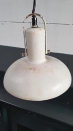 Retro industriele hanglamp BIS Hoogezand, wit metaal. 7A9, Tweedehands verkoop, Tweedehands verkoop, Gebruikt, Ophalen of Verzenden