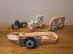 Houten speelgoed auto's en camera, Gebruikt, Ophalen of Verzenden, Rij- of Hobbelspeelgoed