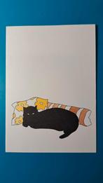Illustrator Sue Boettcher. Kat poes zwart, Ophalen of Verzenden, 1980 tot heden, Ongelopen, Overige thema's