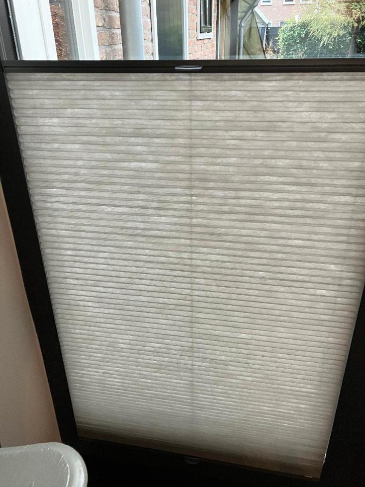 plissé gordijnen duette sunvision lichtgrijs, Huis en Inrichting, Stoffering | Gordijnen en Lamellen, Zo goed als nieuw, 150 tot 200 cm