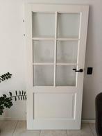 Opdekdeur met glas, Doe-het-zelf en Verbouw, Deuren en Horren, Ophalen, Gebruikt, Binnendeur, 200 tot 215 cm