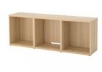 IKEA Besta kast - Wit gelazuurd eikeneffect, Huis en Inrichting, Kasten | Televisiemeubels, Ophalen, Strakke Ikea vormgeving, 150 tot 200 cm