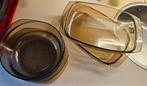 Vintage Bruine Glazen Ovenschalen - Arcopal, Ophalen, Gebruikt, Glas, Overige typen