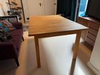 Uitschuifbare massief houten eettafel, Huis en Inrichting, Tafels | Eettafels, Ophalen, Eikenhout, 100 tot 150 cm, Zo goed als nieuw