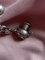 Zilveren bedel kettinghanger koffiekan met edelweiss, Overige merken, Ophalen of Verzenden, Zo goed als nieuw, 4 bedels of meer