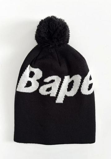 NIEUW! A Bathing Ape muts Bape zwart met pompom one size beschikbaar voor biedingen