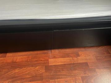 MALM Bedframe 90x200 met lades - Zwartbruin - afbeelding 1