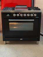 Fornuis Boretti met Fry-top 90 cm breed, Witgoed en Apparatuur, Fornuizen, Ophalen, 60 cm of meer, Zo goed als nieuw, Gas