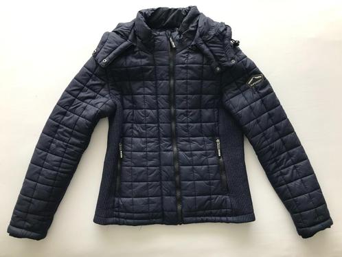 Stoere:Superdry Tussen jas - donkerblauw - XL mooie pasvorm, Kleding | Dames, Jassen | Winter, Zo goed als nieuw, Maat 46/48 (XL) of groter