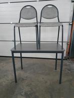 Keukentafel +Twee stoelen Grijs, Ophalen, Zo goed als nieuw, Grijs
