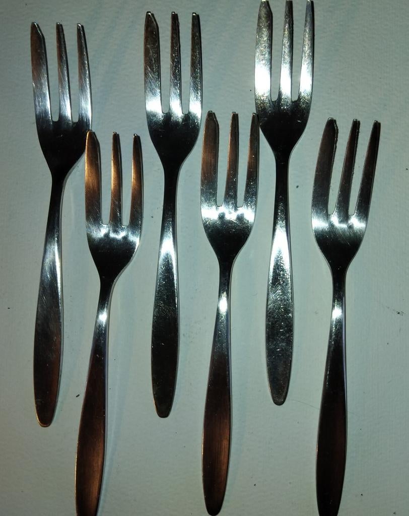 Amefa 90 Verzilverde Gebaksvorken - Set van 6, Ophalen of Verzenden