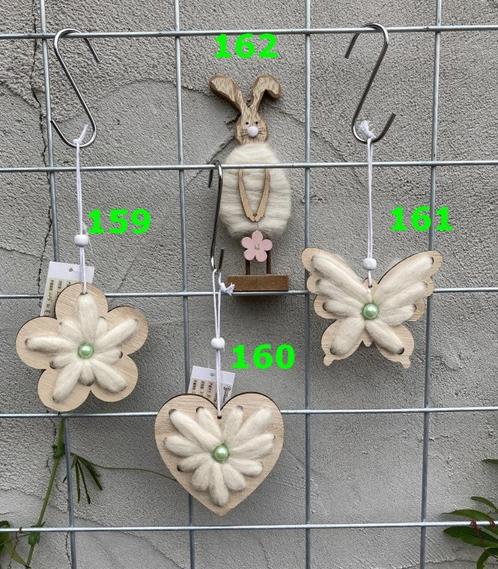 HOUT DECO HANGER en staande NR 159-162 BLOEM, HART, VLINDER, Huis en Inrichting, Woonaccessoires | Wanddecoraties, Nieuw, Ophalen of Verzenden
