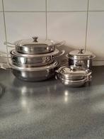 RVS Pannenset - Roestvrijstalen Schalen, Huis en Inrichting, Keuken | Potten en Pannen, Pannenset, Ophalen of Verzenden, Zo goed als nieuw