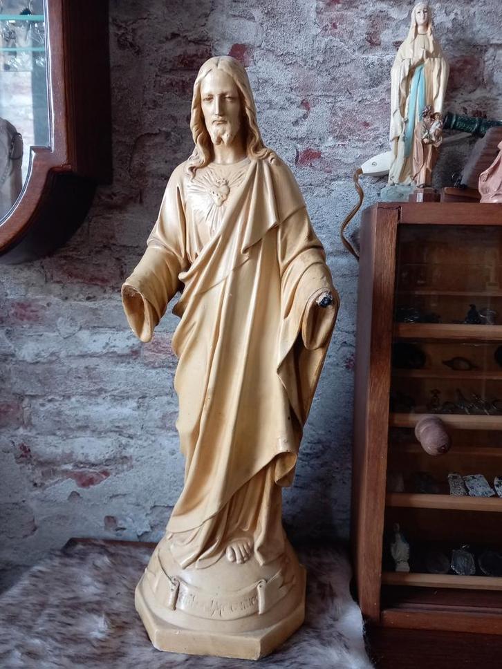 Antiek brocant heiligenbeeld Jezus  53 cm   €25‼️, Antiek en Kunst, Antiek | Religie, Ophalen of Verzenden