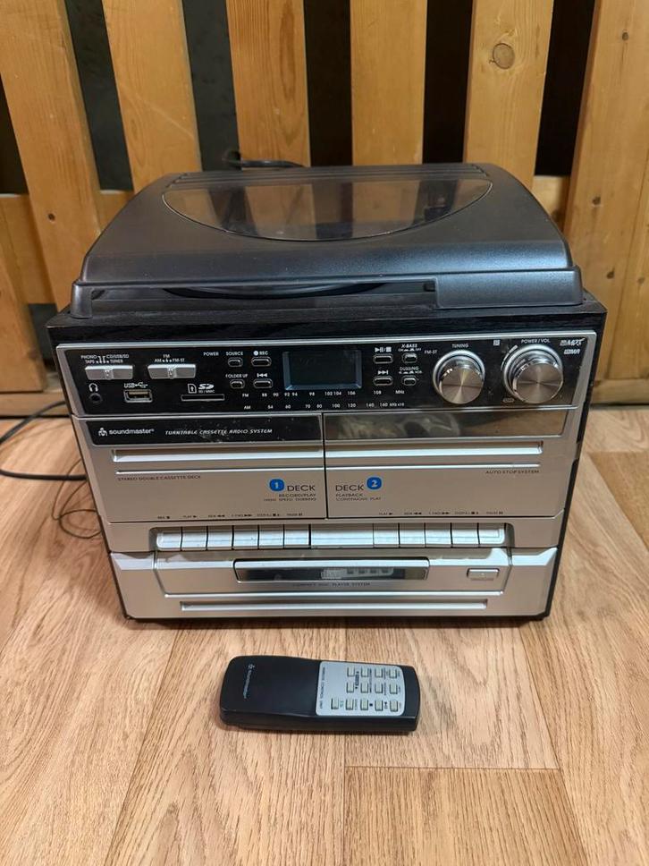 Soundmaster Platenspeler Radio Systeem, Audio, Tv en Foto, Stereo-sets, Gebruikt, Cassettedeck, Overige merken, Microset, Ophalen