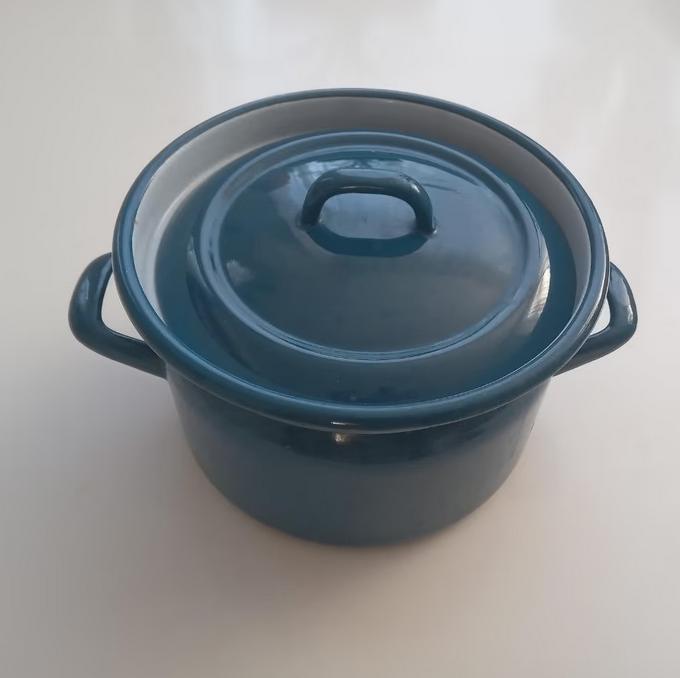 Ouderwetse turquoise emaille pan, Overige materialen, Gebruikt, Verzenden, Stichting Angel's Choice