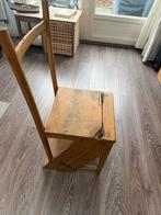 Stoel/trapje - Scharnieren aan vervanging toe, Huis en Inrichting, Stoelen, Ophalen, Gebruikt, Bruin, Eén