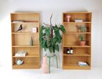 2 vintage Deense boekenkasten | eiken fineer boekenkast, Ophalen of Verzenden, Huis en Inrichting