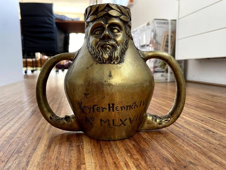 Zeldzame Bronzen Baardmankruik (17e/18e eeuws model), Antiek en Kunst, Antiek | Koper en Brons, Brons, Ophalen of Verzenden
