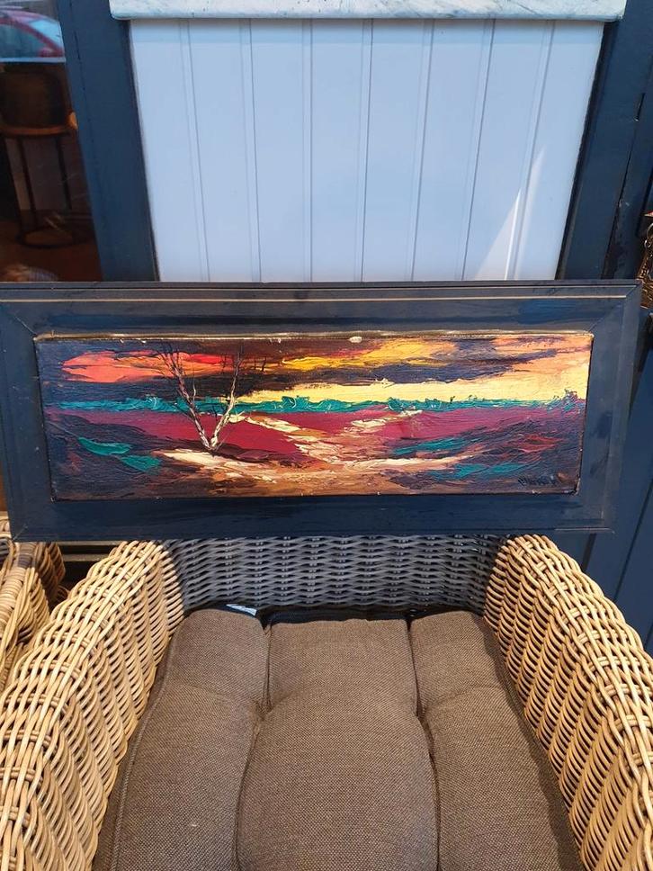 Schilderij van R.G. van Wezel - Landschap, Antiek en Kunst, Kunst | Schilderijen | Klassiek, Ophalen of Verzenden