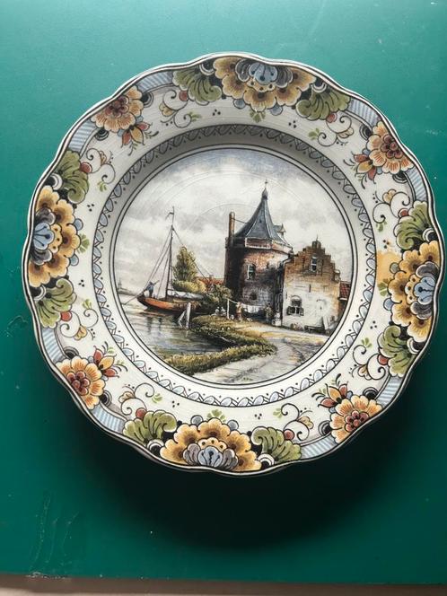 Delfts polychrome handbeschilderd sierbord, Antiek en Kunst, Antiek | Wandborden en Tegels, Verzenden