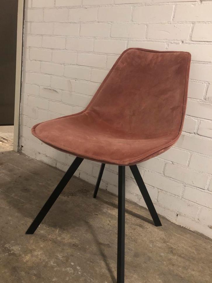 Roze Troubadour Stoel met Metalen Poten, Huis en Inrichting, Stoelen, Gebruikt, Eén, Metaal, Rood, Ophalen