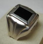 Vintage zilver 925 zegelring, Sieraden, Tassen en Uiterlijk, Ringen, Ophalen, Gebruikt, 20 of groter, Zwart