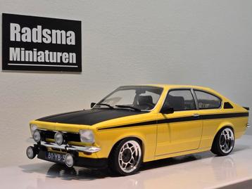 Opel kadett C Coupe - Geel/Zwart + mistlampen + ATS 1:18 MCG beschikbaar voor biedingen
