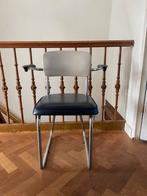 Vintage buisframe stoel met armleuningen retro / industrieel, Ophalen, Gebruikt, Blauw, Metaal