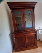 Prachtige koloniale kast met glazen (facet geslepen) deuren., Huis en Inrichting, Kasten | Overige, Ophalen, Gebruikt