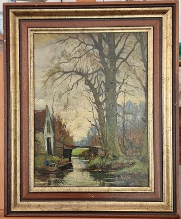 Olieverf op paneel, monogram J.A. 1938 beschikbaar voor biedingen