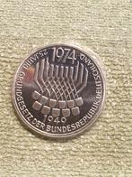 Duitsland, 5 mark 1974, 25 jahre Grundgesetz, zilver (5), Postzegels en Munten, Zilver, Duitsland, Ophalen of Verzenden