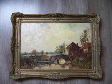 Mooi landschapschilderij uit jaren rond 1920 beschikbaar voor biedingen
