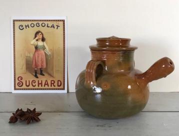 Provençaalse geglazuurde aardewerk kookpot daubiere beschikbaar voor biedingen