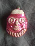 B375 Oude Russische kerstbal roze kerstman met wit,, Diversen, Kerst, Ophalen of Verzenden, Gebruikt