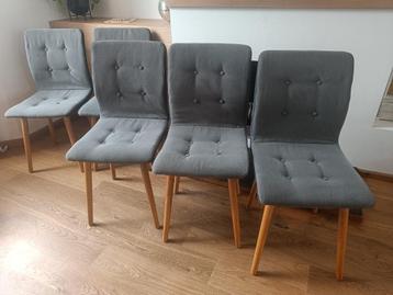 Set van 5 stoffen stoelen / eetkamerstoelen beschikbaar voor biedingen