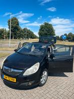 Opel Corsa 1.4 16V 5D 2007 Zwart, Auto's, Voorwielaandrijving, 1063 kg, 4 cilinders, Leder en Stof