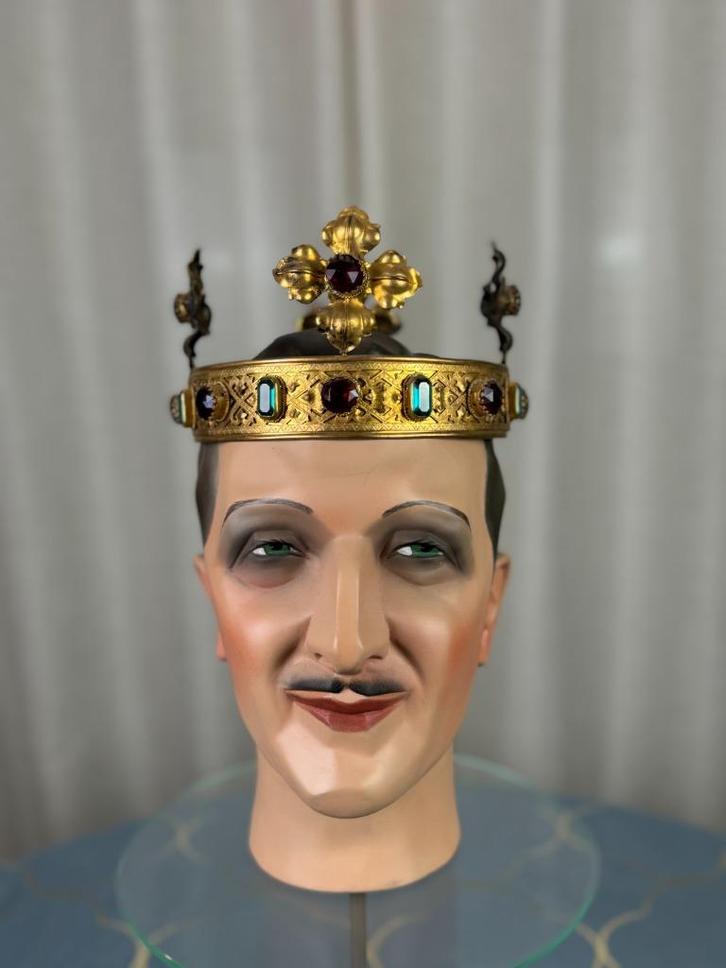 antieke theaterkroon, antieke hoofdtooi, antieke juwelen, Antiek en Kunst, Antiek | Kleding en Accessoires, Heren, Verzenden