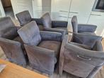 Set van 6 grijze fauteuils eethoekstoelen, Huis en Inrichting, Ophalen, Gebruikt, Grijs