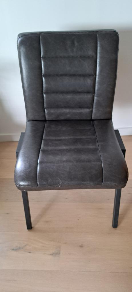 Eetkamerstoel, 6 stuks zwart-grijs, stoelen, Huis en Inrichting, Stoelen, Gebruikt, Vijf, Zes of meer stoelen, Metaal, Grijs, Ophalen