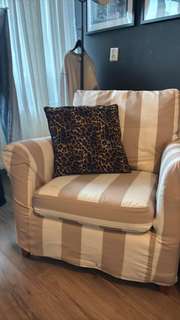 Ektorp fauteill 2x, Huis en Inrichting, Fauteuils, Gebruikt, Hout, Stof, 75 tot 100 cm, 75 tot 100 cm, Ophalen